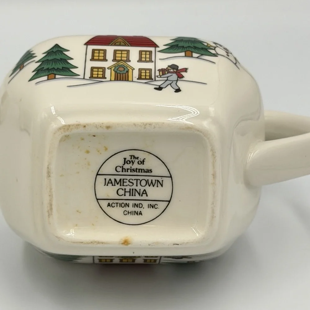 VTG 80s Jamestown China Joy of Christmas‎ Sugar Creamer Stoneware Set